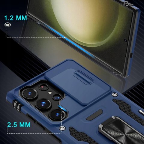 Etui do Samsung S23 Ultra Niebieskie Wojskowe Pancerne Case Niebieski