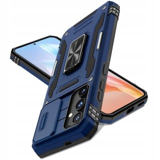 Etui do Samsung S24 FE Niebieskie Podstawka Pancerne S24FE Ochrona Aparatu