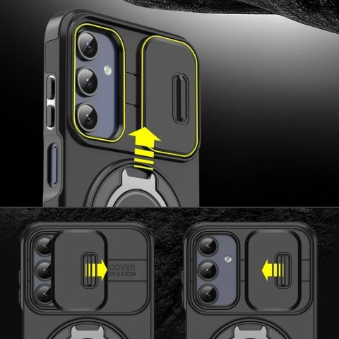 Etui do Samsung S24 Pancerne Czerwone do MagSafe Podstawka Aparatu Case