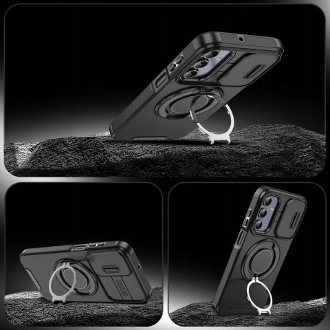 Etui do Samsung S24 Pancerne Czerwone do MagSafe Podstawka Aparatu Case