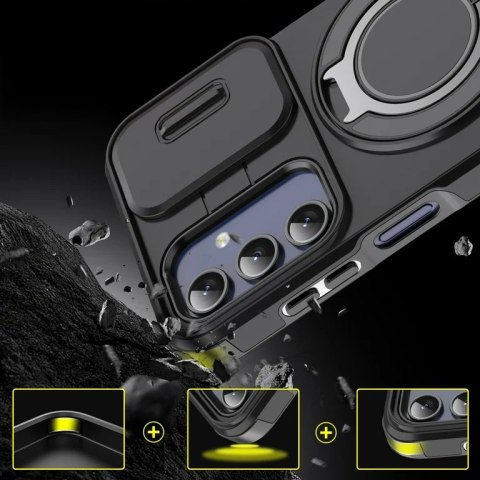 Etui do Samsung S24 Pancerne Fioletowe Podstawka Aparatu Case Fioletowy