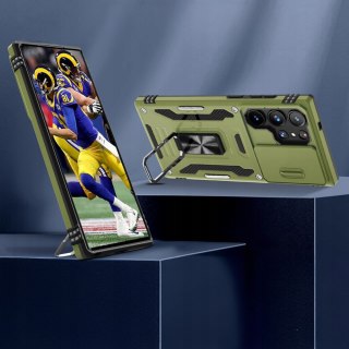 Etui do Samsung S24 Ultra Pancerne Wojskowe Zielone Oliwkowe z Podstawką