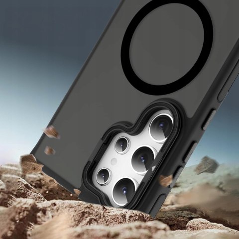 Etui do Samsung S24 Ultra do MagSafe Czarne Case Metalowa Podstawka