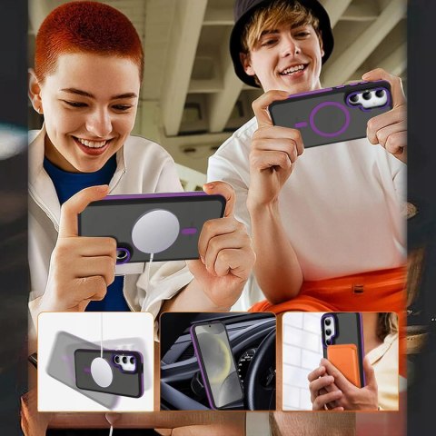 Etui do Samsung S24 do MagSafe Podstawka FIoletowe Sportowe Fioletowy Case