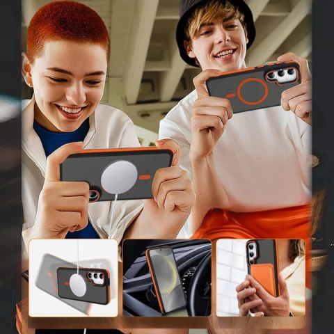Etui do Samsung S24 do MagSafe Pomarańczowe Sportowe Pomarańczowy Case
