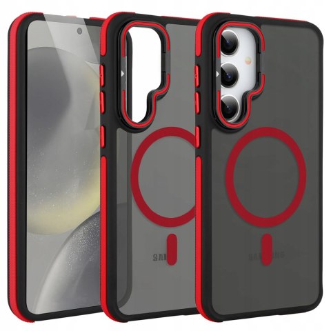 Etui do Samsung S24 do MagSafe z Podstawką Czerwone Sportowe Czerwony Case