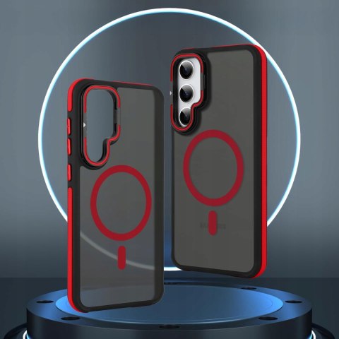 Etui do Samsung S24 do MagSafe z Podstawką Czerwone Sportowe Czerwony Case