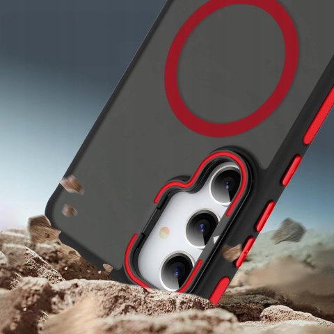 Etui do Samsung S24 do MagSafe z Podstawką Czerwone Sportowe Czerwony Case