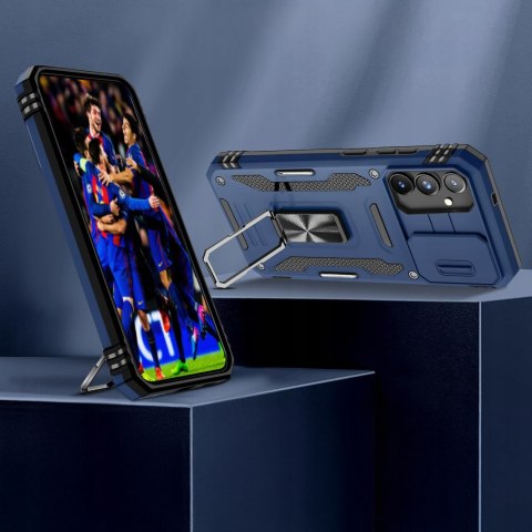 Etui do Samsung S25+ Plus Niebieskie Pancerne z Podstawką Case Niebieski