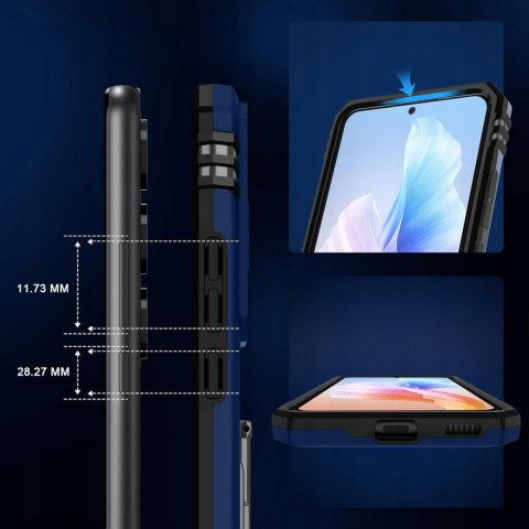 Etui do Samsung S25+ Plus Niebieskie Pancerne z Podstawką Case Niebieski