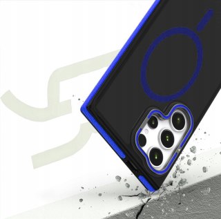 Etui do Samsung S25 Ultra do MagSafe Niebieskie Case Metalowa Podstawka