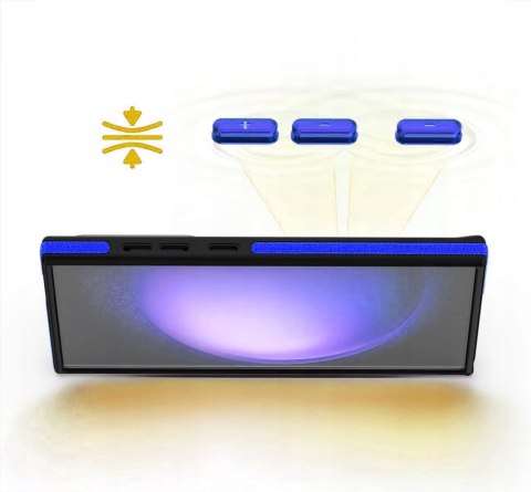 Etui do Samsung S25 Ultra do MagSafe Niebieskie Case Metalowa Podstawka