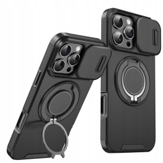 Etui do iPhone 16 Pro Max Czarne Pancerne do MagSafe Osłona Aparatu Case