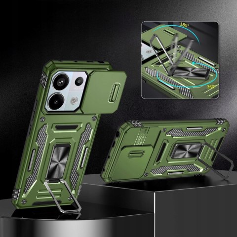 Etui do Xiaomi Redmi Note 13 Pro 5G / Poco X6 5G Zielone Pancerne Wojskowe