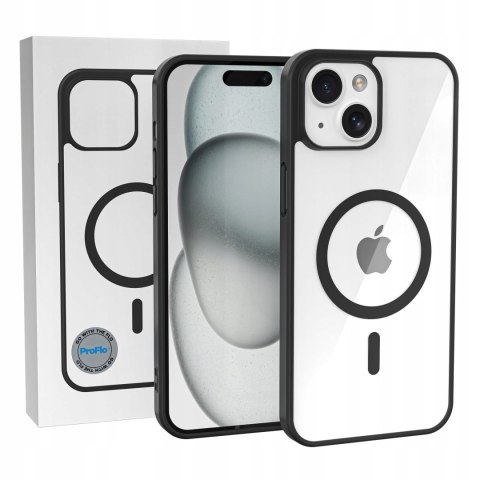 Etui na IPhone 15 Czarne Przezroczysty Tył do MagSafe Case Czarny