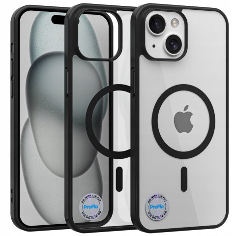 Etui na IPhone 15 Czarne Przezroczysty Tył do MagSafe Case Czarny