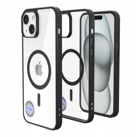 Etui na IPhone 15 Czarne Przezroczysty Tył do MagSafe Case Czarny