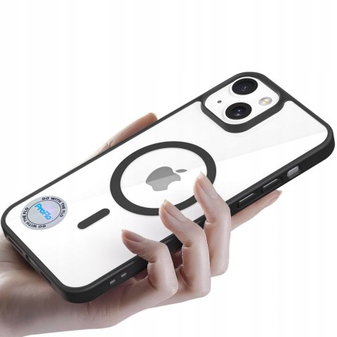 Etui na IPhone 15 Czarne Przezroczysty Tył do MagSafe Case Czarny