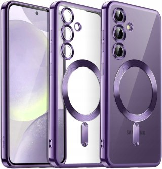 Etui do SAMSUNG S24 PLUS Fioletowe Przezroczyste do MagSafe Case Fioletowy