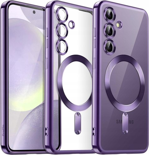 Etui do SAMSUNG S24 PLUS Fioletowe Przezroczyste do MagSafe Case Fioletowy