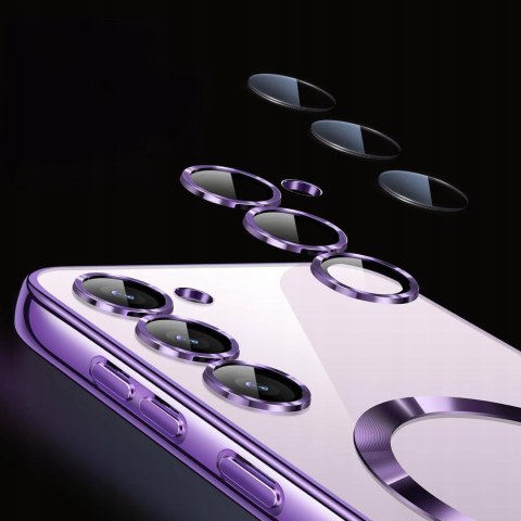 Etui do SAMSUNG S24 PLUS Fioletowe Przezroczyste do MagSafe Case Fioletowy