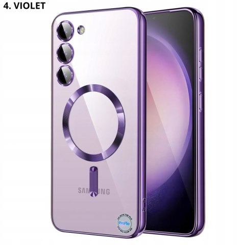 Etui do SAMSUNG S24 PLUS Srebrne do MagSafe Przezroczysty Case Srebrny