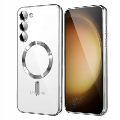 Etui do SAMSUNG S24 PLUS Srebrne do MagSafe Przezroczysty Case Srebrny