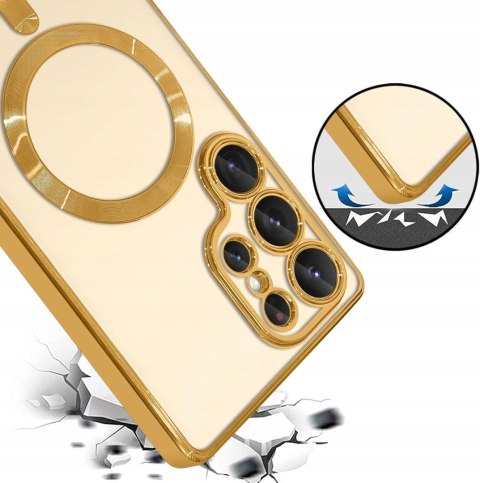 Etui do SAMSUNG S25 ULTRA Złote do MagSafe Case Złoty Ochrona Aparatu