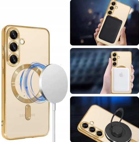 Etui do SAMSUNG S25 Złote do MagSafe Case Złoty Ochrona Aparatu