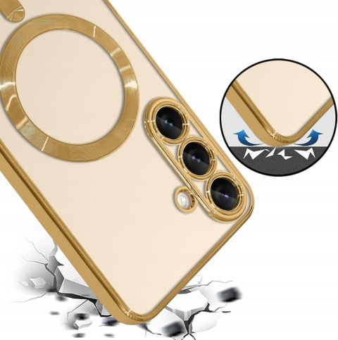 Etui do SAMSUNG S25 Złote do MagSafe Case Złoty Ochrona Aparatu