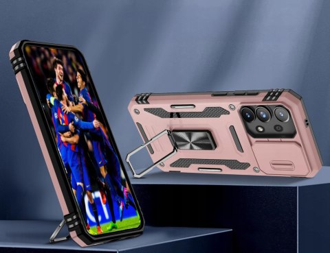 Etui do Samsung A23 5G / 4G Różowe Pancerne Podstawka Wojskowe Różowy Rose