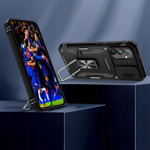 Etui do Samsung A25 5G Czarne Pancerne z Podstawką Wojskowe Case Czarny