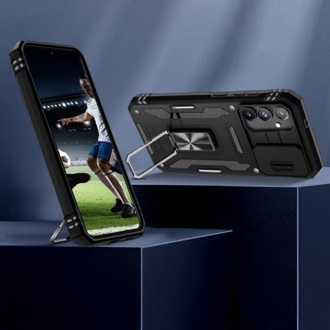 Etui do Samsung A34 Czarne Pancerne Podstawka Wojskowe Case Czarny