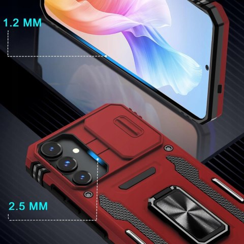 Etui do Samsung A34 Czerwone Pancerne z Podstawką Wojskowe Case Czerwony