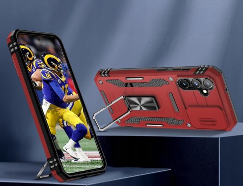 Etui do Samsung A54 Czerwone Pancerne z Podstawką Wojskowe Czerwony