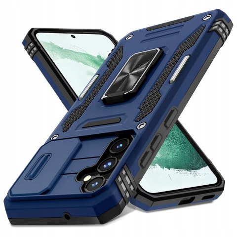 Etui do Samsung A54 Niebieskie Pancerne z Podstawką Wojskowe