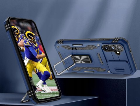 Etui do Samsung A54 Niebieskie Pancerne z Podstawką Wojskowe
