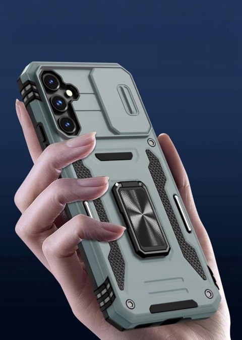 Etui do Samsung A54 Szare Srebrne Pancerne Podstawka Wojskowe Szary Srebrny