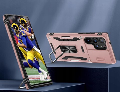 Etui do Samsung S21 Ultra Różowy Pancerne z Podstawką Osłona Rose Gold