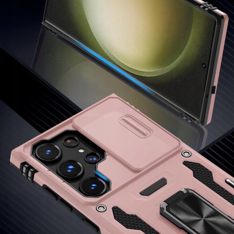 Etui do Samsung S21 Ultra Różowy Pancerne z Podstawką Osłona Rose Gold