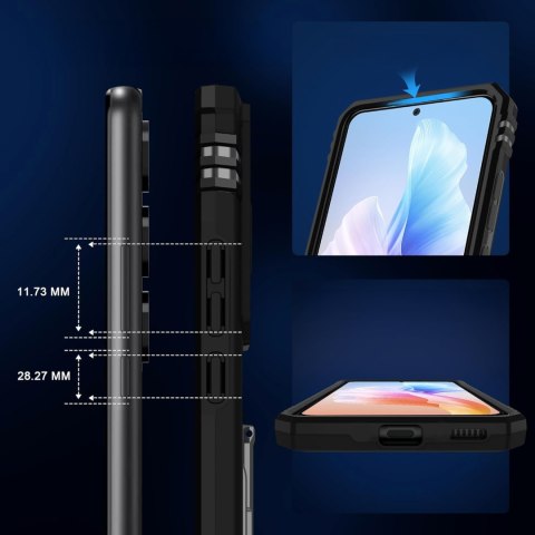 Etui do Samsung S22 Czarne Pancerne z Podstawką Wojskowe Case Czarny