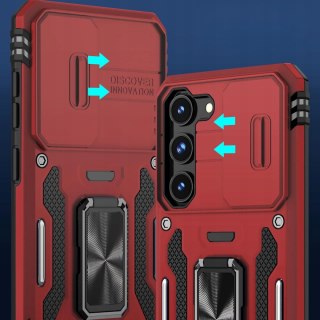 Etui do Samsung S22 Czerwone Pancerne z Podstawką Case Czerwony