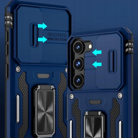 Etui do Samsung S22 Niebieski Case ProFlo Pancerny z Podstawką Niebieskie