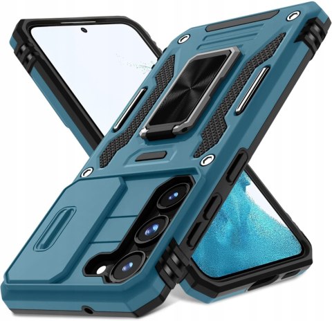Etui do Samsung S22+ Plus Niebieskie Pancerne z Podstawką Case Niebieski