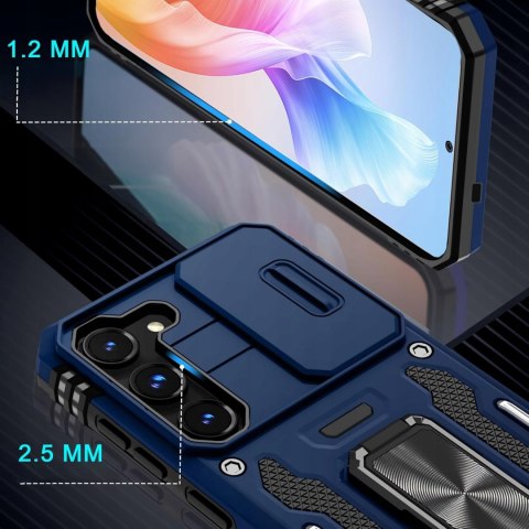 Etui do Samsung S22+ Plus Niebieskie Pancerne z Podstawką Case Niebieski