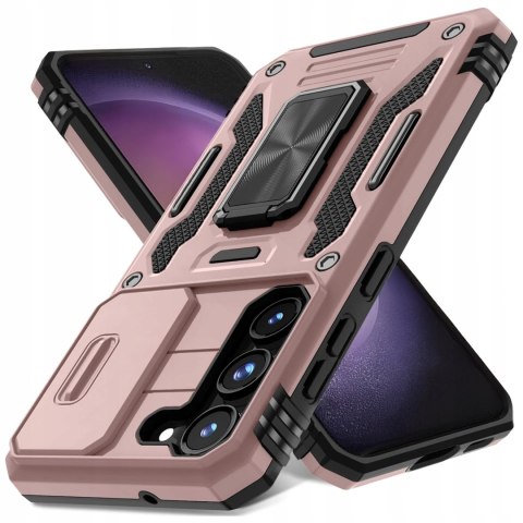Etui do Samsung S22+ Plus Różowe Wojskowe Pancerne Zamykana Osłona Aparatu