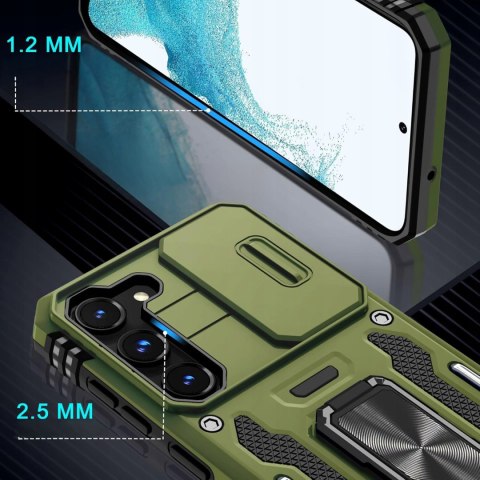 Etui do Samsung S22 Zielone Pancerne z Podstawką Wojskowy Zielony Osłona