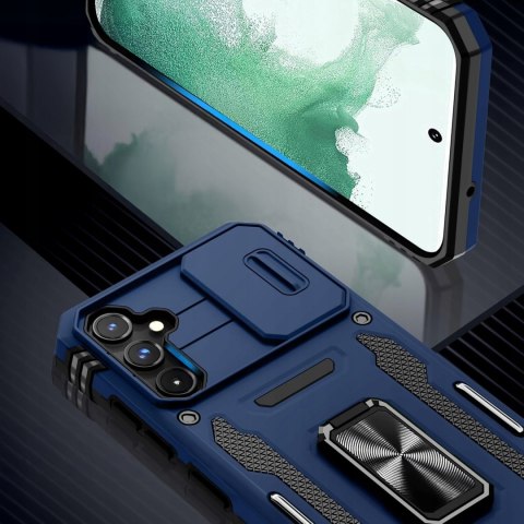 Etui do Samsung S23 FE Niebieskie Pancerne z Podstawką Wojskowe Case