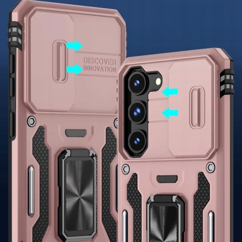 Etui do Samsung S23 FE Różowe Pancerne z Podstawką Case Rose Gold S23FE