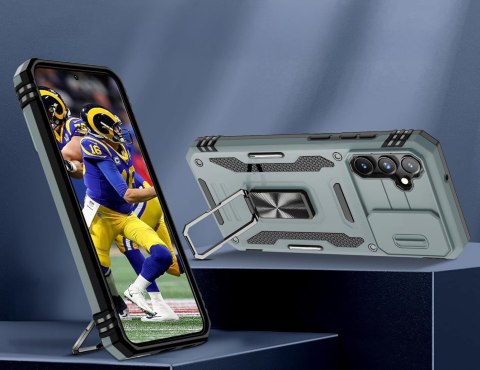 Etui do Samsung S23 FE Szare Pancerne z Podstawką Wojskowe Szary S23FE